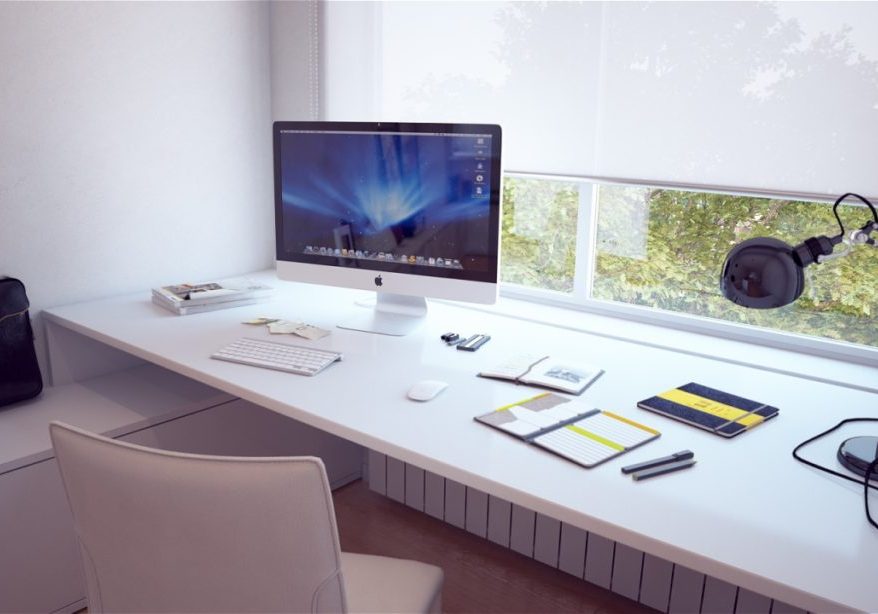 Built-in-white-desk